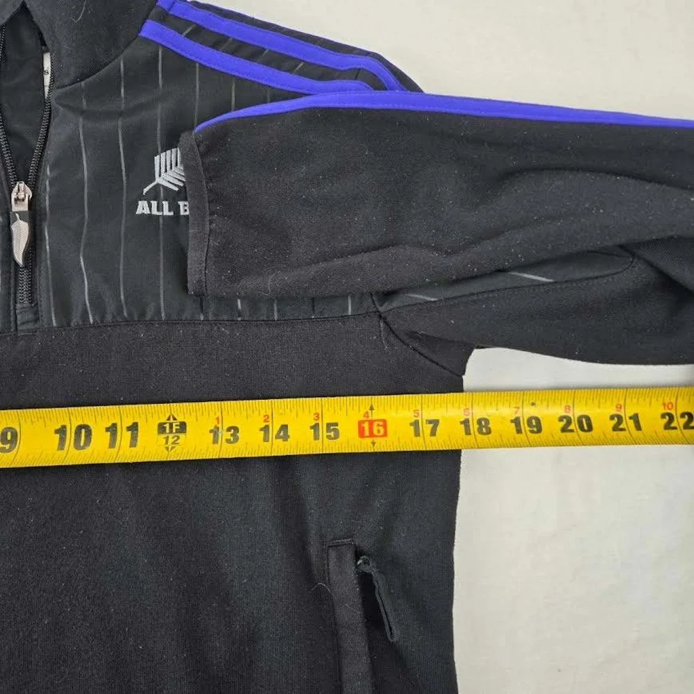 Adidas New Zealand All Blacks Rugby 1/4 Zip Training Pullover Fleece‎ S Blue Uni